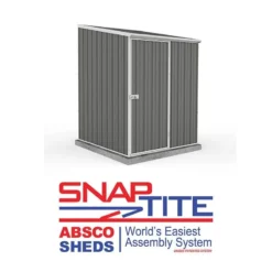 5' X 5' Absco Space Saver Pent Metal Shed - Grey (1.52m X 1.52m) -Zen Gardenia Sales esdxl20met106 5x5 absco grey feature1 min