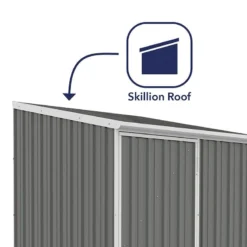 5' X 5' Absco Space Saver Pent Metal Shed - Grey (1.52m X 1.52m) -Zen Gardenia Sales esdxl20met106 5x5 absco grey feature2 min