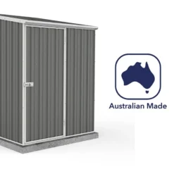 5' X 5' Absco Space Saver Pent Metal Shed - Grey (1.52m X 1.52m) -Zen Gardenia Sales esdxl20met106 5x5 absco grey feature6 min