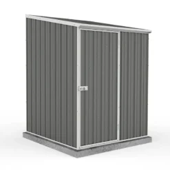 5' X 5' Absco Space Saver Pent Metal Shed - Grey (1.52m X 1.52m)