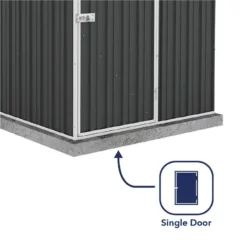 5' X 5' Absco Space Saver Pent Metal Shed - Dark Grey (1.52m X 1.52m) -Zen Gardenia Sales esdxl20met107 5x5 absco d grey feature5 min