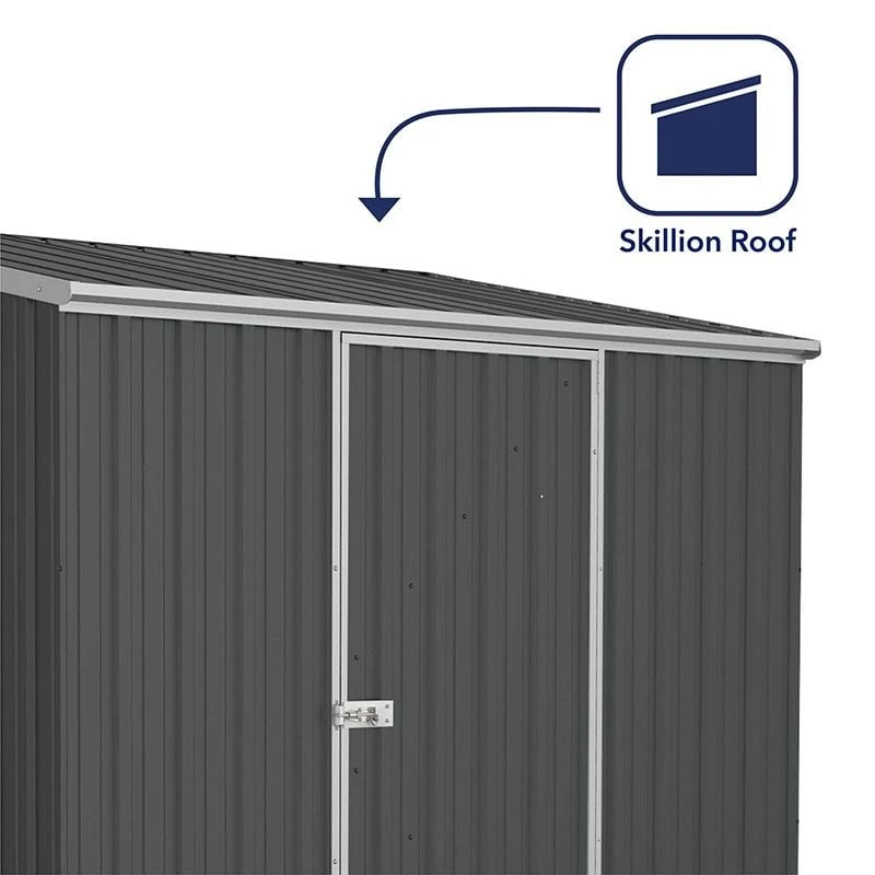 7'5 X 5' Absco Space Saver Pent Metal Shed - Dark Grey (2.26m X 1.52m) 7 7'5 X 5' Absco Space Saver Pent Metal Shed - Dark Grey (2.26m X 1.52m) - Image 5