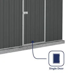 7'5 X 5' Absco Space Saver Pent Metal Shed - Dark Grey (2.26m X 1.52m) 16 7'5 X 5' Absco Space Saver Pent Metal Shed - Dark Grey (2.26m X 1.52m) -Zen Gardenia Sales esdxl20met108 7x5 absco dark grey feature3 min