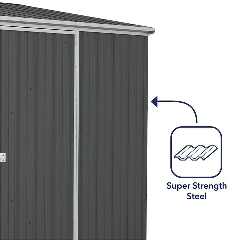 7'5 X 5' Absco Space Saver Pent Metal Shed - Dark Grey (2.26m X 1.52m) 9 7'5 X 5' Absco Space Saver Pent Metal Shed - Dark Grey (2.26m X 1.52m) - Image 7