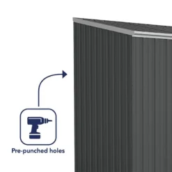 7'5 X 5' Absco Space Saver Pent Metal Shed - Dark Grey (2.26m X 1.52m) 18 7'5 X 5' Absco Space Saver Pent Metal Shed - Dark Grey (2.26m X 1.52m) -Zen Gardenia Sales esdxl20met108 7x5 absco dark grey feature5 min