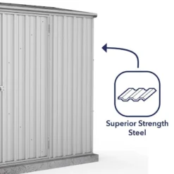 7'5 X 3' Absco Space Saver Pent Metal Shed - Zinc (2.26m X 0.78m) 16 7'5 X 3' Absco Space Saver Pent Metal Shed - Zinc (2.26m X 0.78m) -Zen Gardenia Sales esdxl20met109 7x3 absco zinc feature5 min