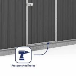 7'5 X 3' Absco Space Saver Pent Metal Shed - Dark Grey (2.26m X 0.78m) 15 7'5 X 3' Absco Space Saver Pent Metal Shed - Dark Grey (2.26m X 0.78m) -Zen Gardenia Sales esdxl20met110 7x3 absco d grey feature4 min