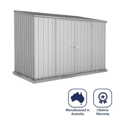 10' X 5' Absco Space Saver Double Door Metal Shed - Zinc (3m X 1.52m) -Zen Gardenia Sales esdxl20met111 10x5 absco zinc feature1 min
