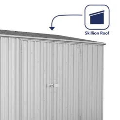 10' X 5' Absco Space Saver Double Door Metal Shed - Zinc (3m X 1.52m) -Zen Gardenia Sales esdxl20met111 10x5 absco zinc feature4 min