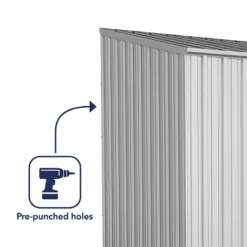 10' X 5' Absco Space Saver Double Door Metal Shed - Zinc (3m X 1.52m) -Zen Gardenia Sales esdxl20met111 10x5 absco zinc feature5 min
