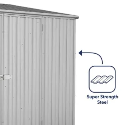 10' X 5' Absco Space Saver Double Door Metal Shed - Zinc (3m X 1.52m) -Zen Gardenia Sales esdxl20met111 10x5 absco zinc feature6 min