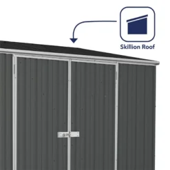 10' X 5' Absco Space Saver Double Door Metal Shed - Dark Grey (3m X 1.52m) -Zen Gardenia Sales esdxl20met112 10x5 absco dg feature2 min