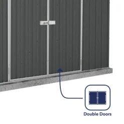 10' X 5' Absco Space Saver Double Door Metal Shed - Dark Grey (3m X 1.52m) -Zen Gardenia Sales esdxl20met112 10x5 absco dg feature3 min