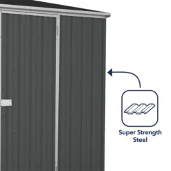 10' X 5' Absco Space Saver Double Door Metal Shed - Dark Grey (3m X 1.52m) -Zen Gardenia Sales esdxl20met112 10x5 absco dg feature4 min