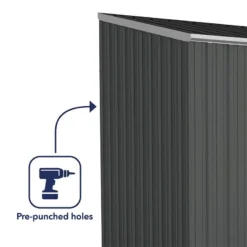 10' X 5' Absco Space Saver Double Door Metal Shed - Dark Grey (3m X 1.52m) -Zen Gardenia Sales esdxl20met112 10x5 absco dg feature5 min