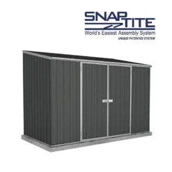 10' X 5' Absco Space Saver Double Door Metal Shed - Dark Grey (3m X 1.52m) -Zen Gardenia Sales esdxl20met112 10x5 absco dg feature6 min