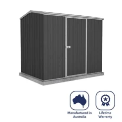 7'5 X 5' Absco Premier Titanium Reverse Apex Metal Shed - Dark Grey (2.26m X 1.52m) -Zen Gardenia Sales esdxl20met116 7x5 titanium dg f1 min