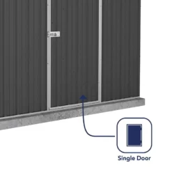 7'5 X 5' Absco Premier Titanium Reverse Apex Metal Shed - Dark Grey (2.26m X 1.52m) -Zen Gardenia Sales esdxl20met116 7x5 titanium dg f3 min