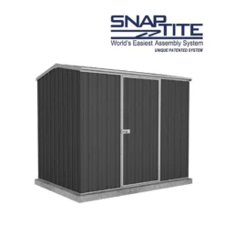7'5 X 5' Absco Premier Titanium Reverse Apex Metal Shed - Dark Grey (2.26m X 1.52m) -Zen Gardenia Sales esdxl20met116 7x5 titanium dg f7 min