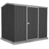7'5 X 5' Absco Premier Titanium Reverse Apex Metal Shed - Dark Grey (2.26m X 1.52m) -Zen Gardenia Sales esdxl20met116 7x5 titanium dg render min 1