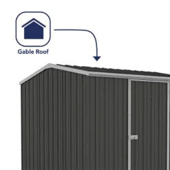 7'5 X 7'5 Absco Premier Titanium Reverse Apex Metal Shed - Dark Grey (2.26m X 2.26m) 17 7'5 X 7'5 Absco Premier Titanium Reverse Apex Metal Shed - Dark Grey (2.26m X 2.26m) -Zen Gardenia Sales esdxl20met118 7x7 titanium dg f2 min