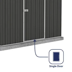 7'5 X 7'5 Absco Premier Titanium Reverse Apex Metal Shed - Dark Grey (2.26m X 2.26m) 18 7'5 X 7'5 Absco Premier Titanium Reverse Apex Metal Shed - Dark Grey (2.26m X 2.26m) -Zen Gardenia Sales esdxl20met118 7x7 titanium dg f3 min