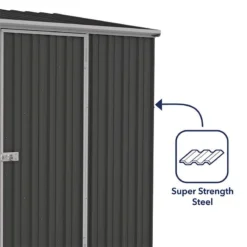 7'5 X 7'5 Absco Premier Titanium Reverse Apex Metal Shed - Dark Grey (2.26m X 2.26m) 19 7'5 X 7'5 Absco Premier Titanium Reverse Apex Metal Shed - Dark Grey (2.26m X 2.26m) -Zen Gardenia Sales esdxl20met118 7x7 titanium dg f4 min