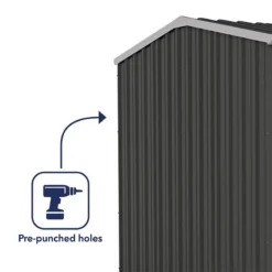 7'5 X 7'5 Absco Premier Titanium Reverse Apex Metal Shed - Dark Grey (2.26m X 2.26m) 20 7'5 X 7'5 Absco Premier Titanium Reverse Apex Metal Shed - Dark Grey (2.26m X 2.26m) -Zen Gardenia Sales esdxl20met118 7x7 titanium dg f5 min