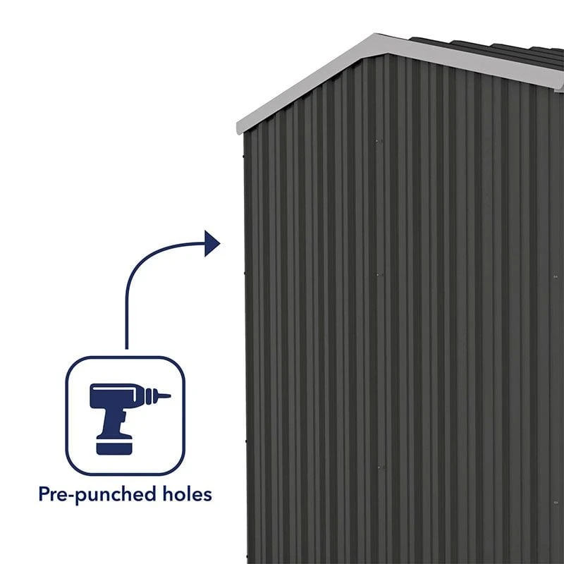 7'5 X 7'5 Absco Premier Titanium Reverse Apex Metal Shed - Dark Grey (2.26m X 2.26m) 11 7'5 X 7'5 Absco Premier Titanium Reverse Apex Metal Shed - Dark Grey (2.26m X 2.26m) - Image 9