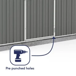 7'5 X 5' Absco Regent Apex Metal Shed - Grey (2.26m X 1.44m) -Zen Gardenia Sales esdxl20met121 7x5 regent grey feature4 min