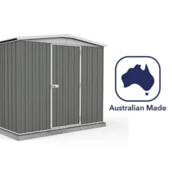 7'5 X 5' Absco Regent Apex Metal Shed - Grey (2.26m X 1.44m) -Zen Gardenia Sales esdxl20met121 7x5 regent grey feature6 min