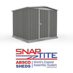 7'5 X 7' Absco Regent Apex Metal Shed - Grey (2.26m X 2.18m) -Zen Gardenia Sales esdxl20met122 7x7 regent grey feature1 min