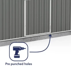 7'5 X 7' Absco Regent Apex Metal Shed - Grey (2.26m X 2.18m) -Zen Gardenia Sales esdxl20met122 7x7 regent grey feature4 min