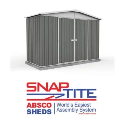 10' X 5' Absco Regent Double Door Metal Shed - Grey (3m X 1.44m) -Zen Gardenia Sales esdxl20met123 10x5 regent grey feature1 min