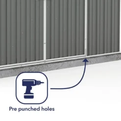 10' X 5' Absco Regent Double Door Metal Shed - Grey (3m X 1.44m) -Zen Gardenia Sales esdxl20met123 10x5 regent grey feature4 min