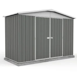 10' X 5' Absco Regent Double Door Metal Shed - Grey (3m X 1.44m)