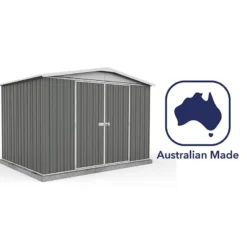 10' X 7' Absco Regent Double Door Metal Shed - Grey (3m X 2.18m) -Zen Gardenia Sales esdxl20met124 10x7 regent grey feature6 min