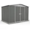 10' X 7' Absco Regent Double Door Metal Shed - Grey (3m X 2.18m) -Zen Gardenia Sales esdxl20met124 10x7 regent grey render min 1