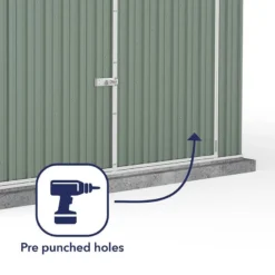 10' X 15' Absco Utility Metal Garage Workshop Shed - Pale Eucalyptus (3m X 4.48m) -Zen Gardenia Sales esdxl20met127 10x15 utility pe feature4 min