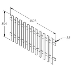 Forest 6' X 3' Wooden Pale Picket Fence Panel (1.8m X 0.9m) -Zen Gardenia Sales fp30hd 5