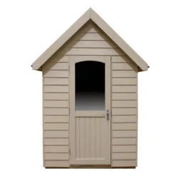8' X 5' Forest Retreat Cream Luxury Shed (2.41m X 1.5m) - Installation Included -Zen Gardenia Sales fra58crin forest retreat 8x5 apex shed cream cutout3 min 1