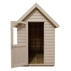 8' X 5' Forest Retreat Cream Luxury Shed (2.41m X 1.5m) - Installation Included -Zen Gardenia Sales fra58crin forest retreat 8x5 apex shed cream cutout4 min 1