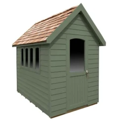 8' X 5' Forest Retreat Green Luxury Shed (2.41m X 1.5m) - Installation Included -Zen Gardenia Sales fra58gnin forest retreat 8x5 apex shed green cutout2 min 1