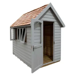 8' X 5' Forest Retreat Grey Luxury Shed (2.41m X 1.5m) - Installation Included -Zen Gardenia Sales fra58gyin forest retreat 8x5 apex shed grey cutout1 min 1