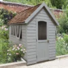 8' X 5' Forest Retreat Grey Luxury Shed (2.41m X 1.5m) - Installation Included 2 8' X 5' Forest Retreat Grey Luxury Shed (2.41m X 1.5m) - Installation Included -Zen Gardenia Sales fra58gyin forest retreat 8x5 apex shed grey insitu min