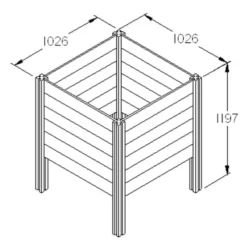 Forest Slot Down Wooden Compost Bin (1.06x1.06m) -Zen Gardenia Sales fsscv2hd 4