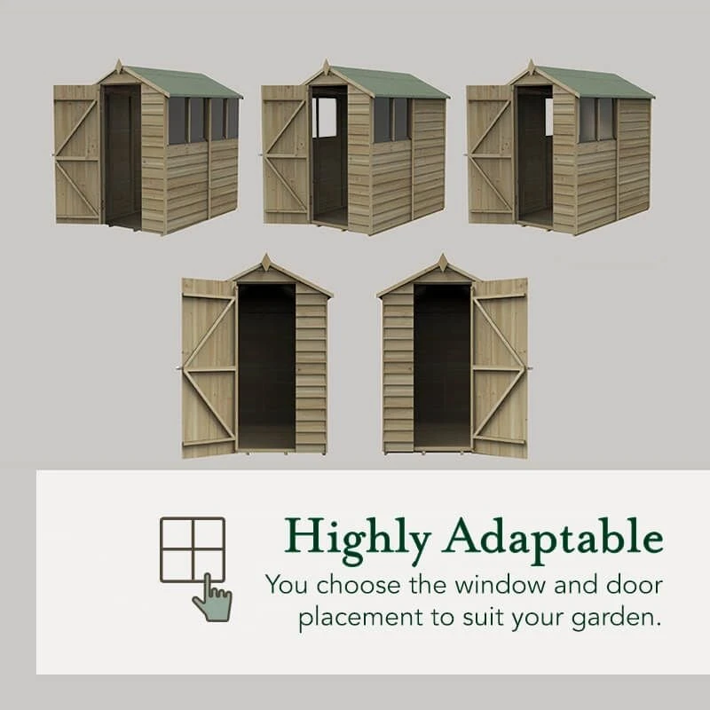 6' X 4' Forest 4Life 25yr Guarantee Overlap Pressure Treated Apex Wooden Shed - 4 Windows (1.89m X 1.34m) 13 6' X 4' Forest 4Life 25yr Guarantee Overlap Pressure Treated Apex Wooden Shed - 4 Windows (1.89m X 1.34m) - Image 11