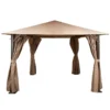 10' X 10' Glendale Venice Mocha Heavy Duty Square Garden Gazebo (3m X 3m) 2 10' X 10' Glendale Venice Mocha Heavy Duty Square Garden Gazebo (3m X 3m) -Zen Gardenia Sales gl0050 3x3m glendale venice mocha square gazebo cutout min