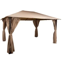 13'x10' (4mx3m) Glendale Venice Mocha Heavy Duty Rectangle Garden Gazebo -Zen Gardenia Sales gl1152 4x3m glendale venice mocha rectangle gazebo cutout3 min