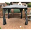 10' X 10' Glendale Highfield Grey Garden Gazebo (3m X 3m) -Zen Gardenia Sales gl1708 10x10 glendale highfield grey garden gazebo insitu1 min 1